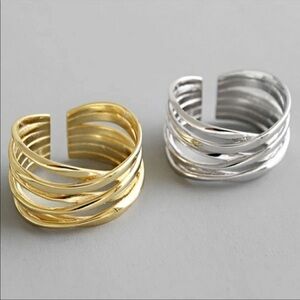 𝅺💎NEW Gold/925 Sterling Silver Stacked Wire Wrapped Ring